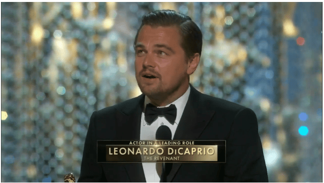 Leonardo Di Caprio awarded Best Actor, The Revenant , Oscars 2016
