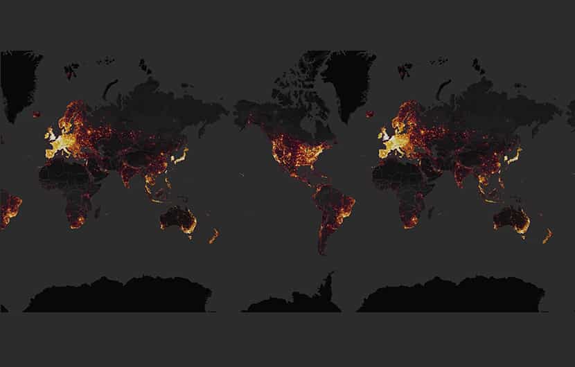 World on the Strava Heat Map
