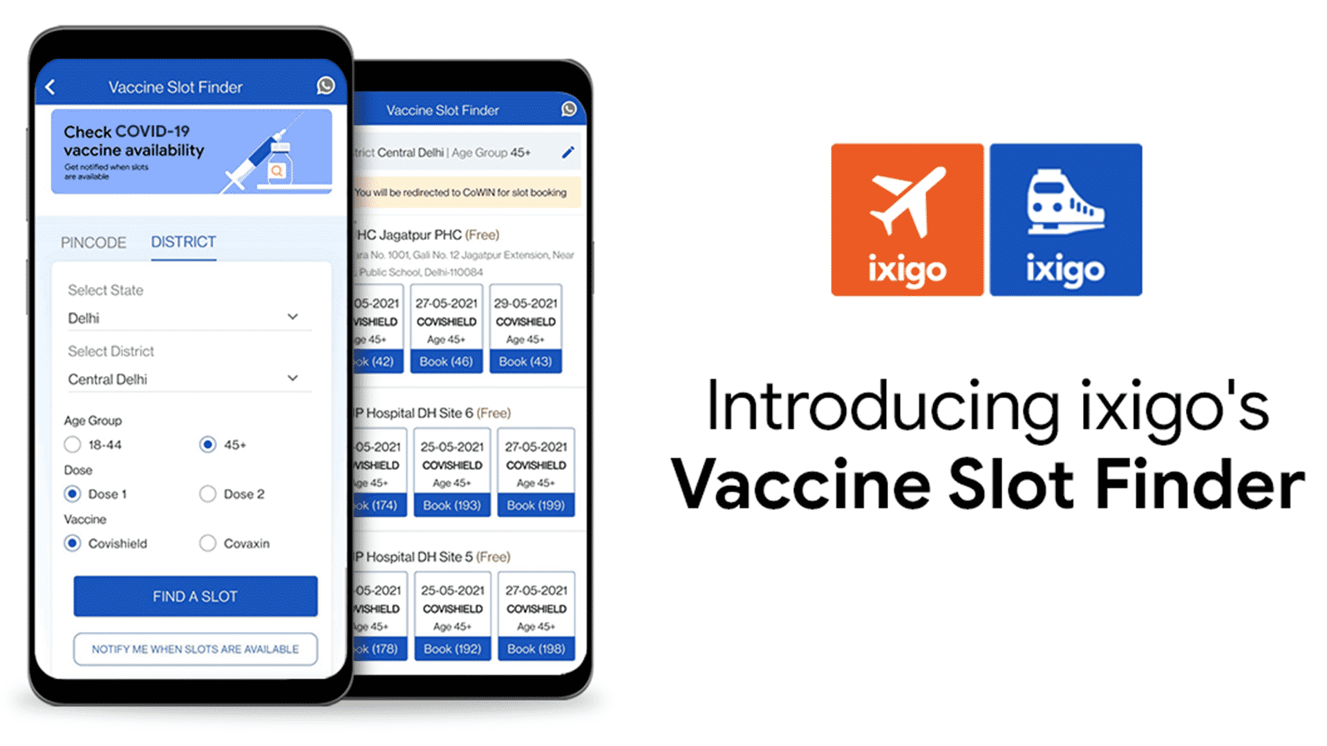 Real Time COVID-19 ‘Vaccine Slot Finder’ launched by ixigo