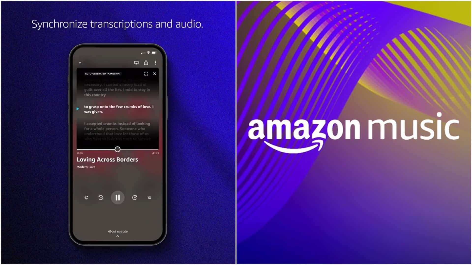 Amazon Music launches synced transcripts for select podcasts