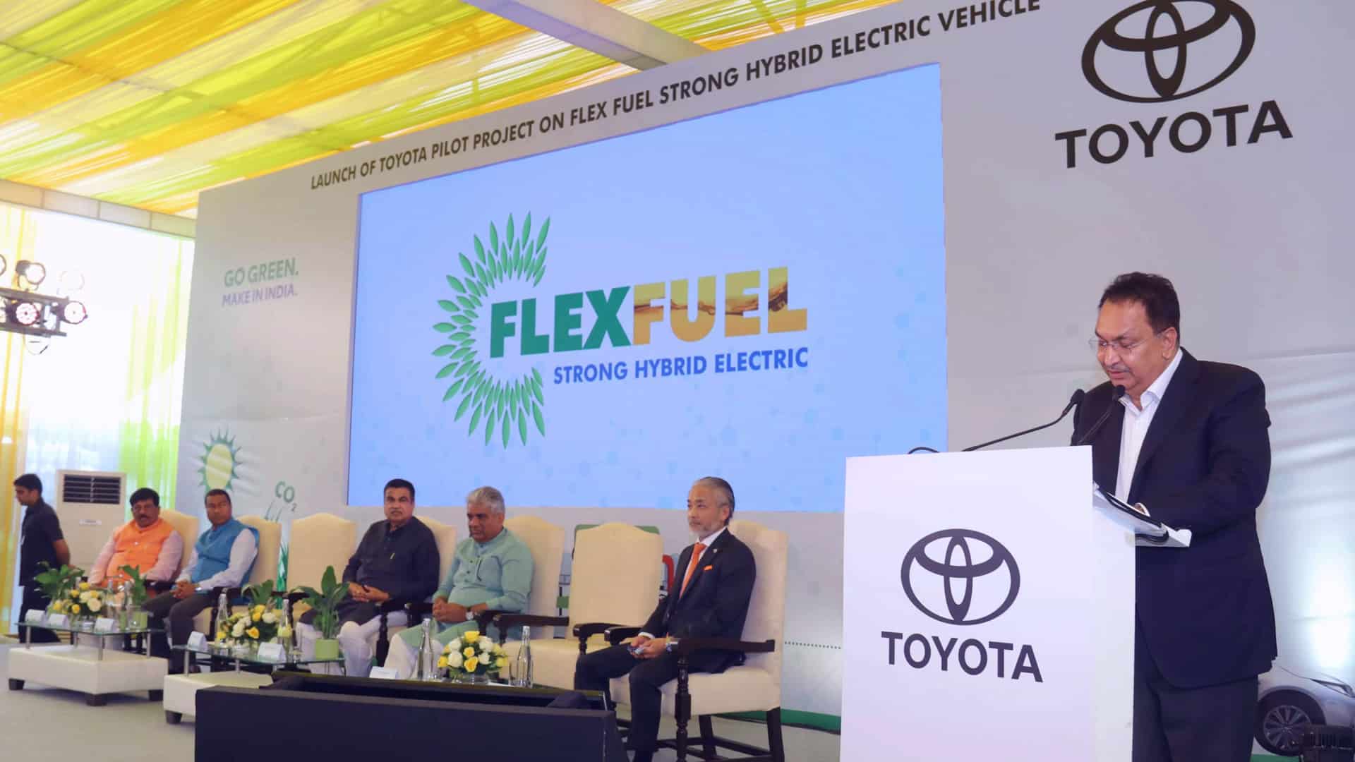 Gadkari launches Toyota's pilot project on flex fuel-strong hybrid E