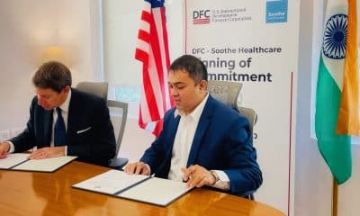 DFC CEO, Scott Nathan and Soothe Healthcare CEO & Founder, Sahil Dharia signing the letter of agreement