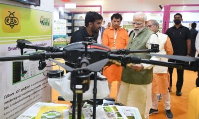 PM visits Startup Exhibition and inspected the products on display at the inauguration of PM Kisan Samman Sammelan 2022 at Indian Agricultural Research Institute, in New Delhi on October 17, 2022.