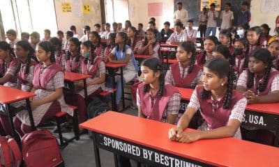 46 school desks worth Rs 1.6 lakh donated to a Govt School at Jeedimetla