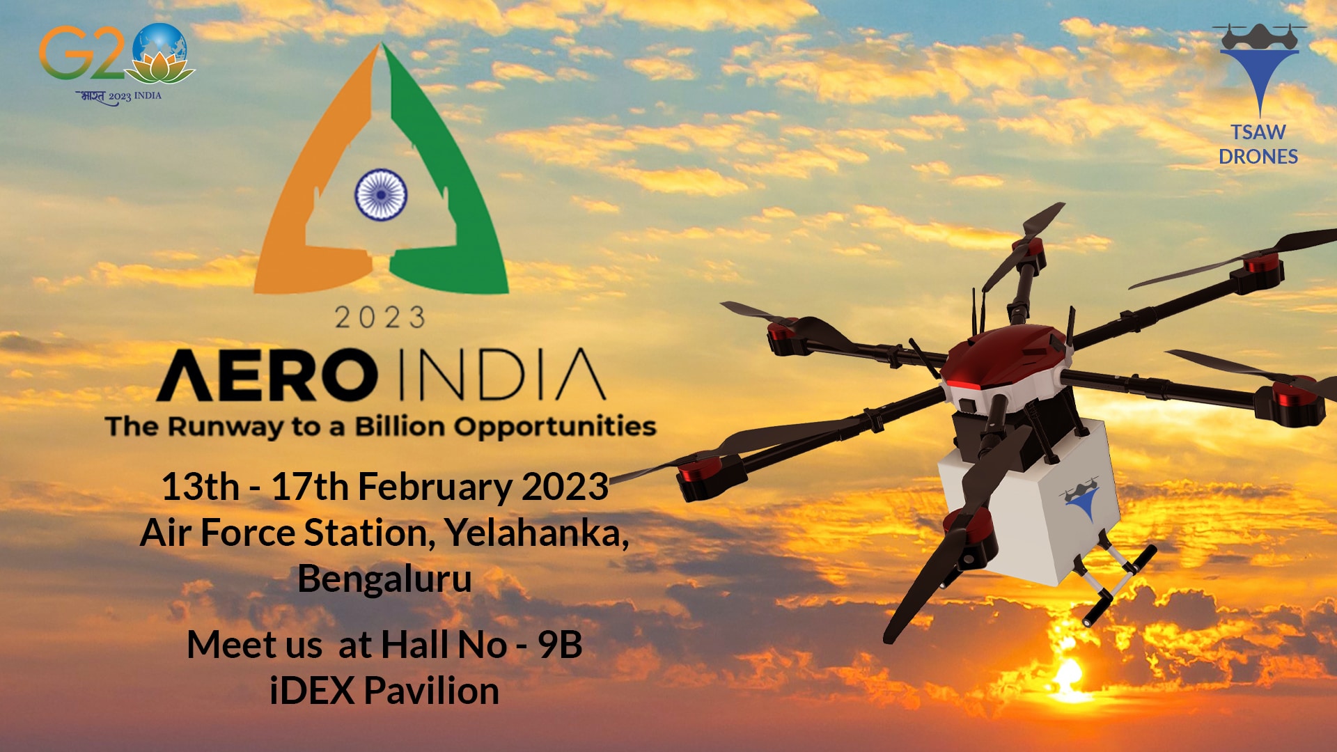Drone Tech Startup TSAW will Participate in Aero India 2023
