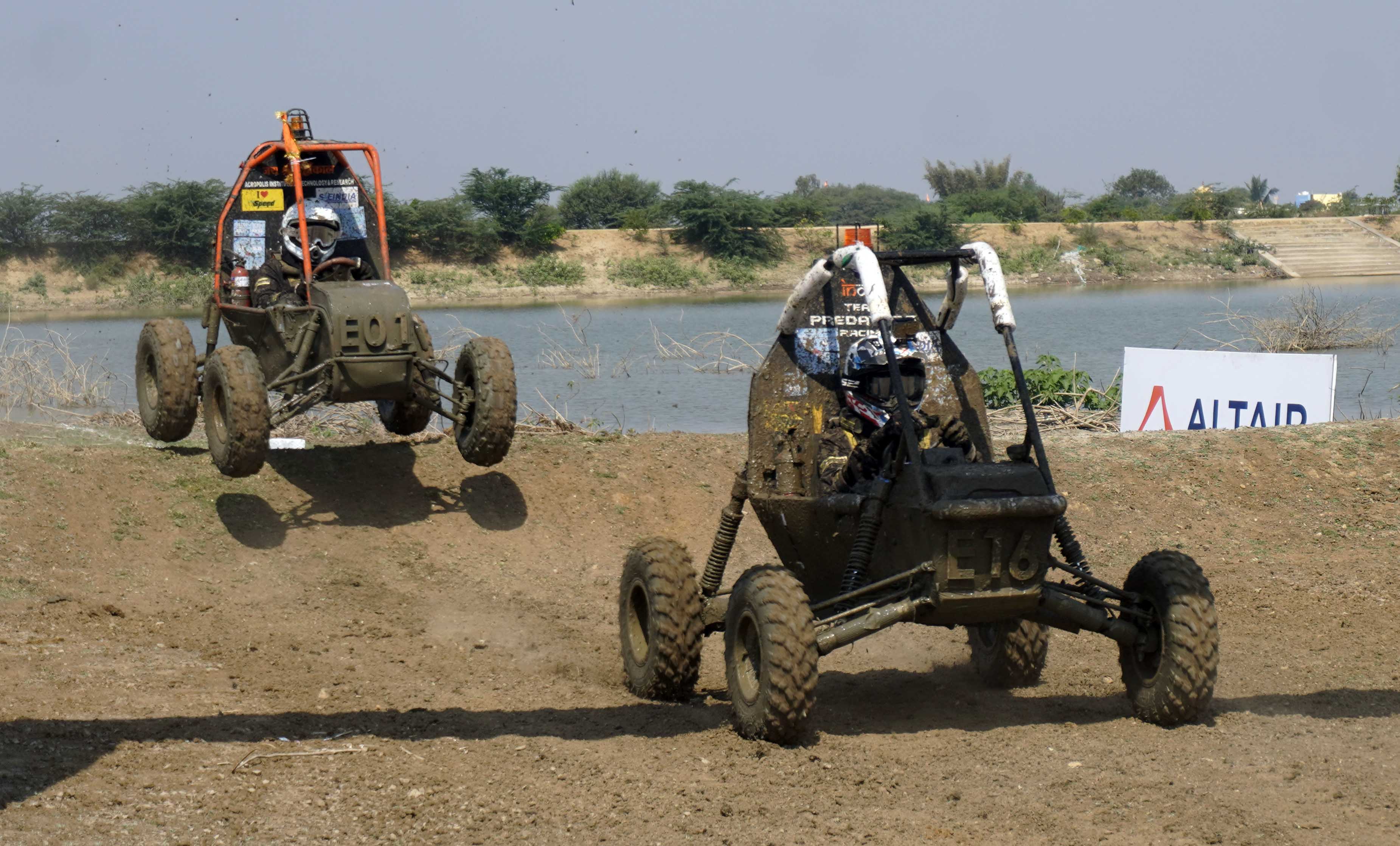 eBAJA SAEINDIA 2024 COMPETITION HELD. 47 ALL TERRAIN ELECTRIC BUGGIES BUILT BY ENGINEERING STUDENTS PARTICIPATED IN THE ENDURANCE TEST-03