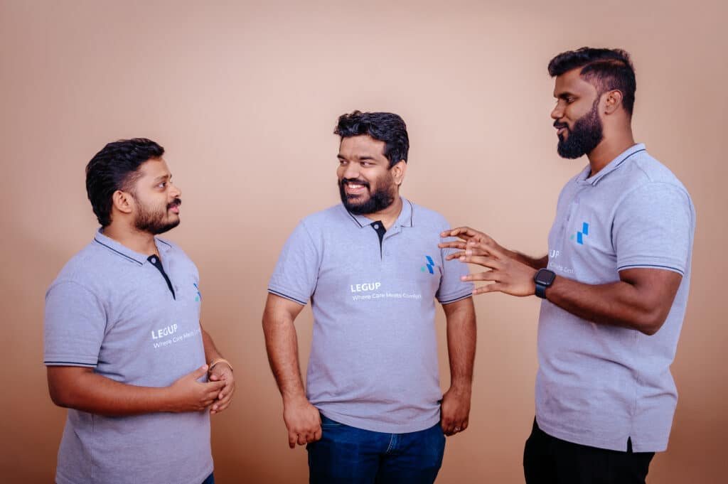 LegUp Founders Ananthu V, Jerin Mathew and Mahesh Narayanan MS