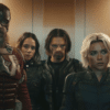 Marvel’s ‘Thunderbolts’ Super Bowl Trailer Unleashes Chaos – Meet the MCU’s Most Unhinged Team Yet Florence Pugh,  Bucky Barnes/The Winter Soldier played by Sebastian Stan, John Walker/U.S. Agent, played by Wyatt Russell, Alexei Shostakov/Red Guardian played by David Harbour,  Ava Starr/Ghost played by Hannah John-Kamen, Antonia Dreykov/Taskmaster played by Olga Kurylenko. CIA Director Valentina Allegra de Fontaine leads this ensemble, portrayed by Julia Louis-Dreyfus