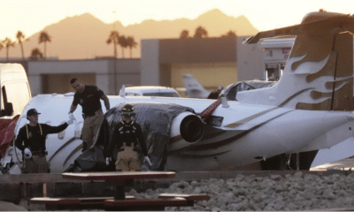 Motley Crue Vince Neil’s Private Jet Crashes in Arizona Pilot Dead, Girlfriend Injured in Fiery Airport Disaster Mötley Crüe frontman LearJet Crash FAA