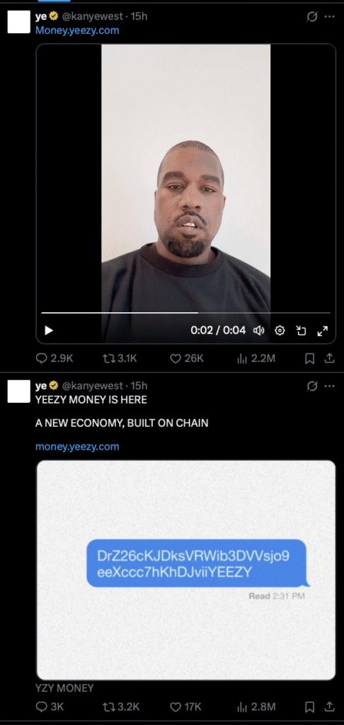 Kanye West Meme Coin - YZY Card