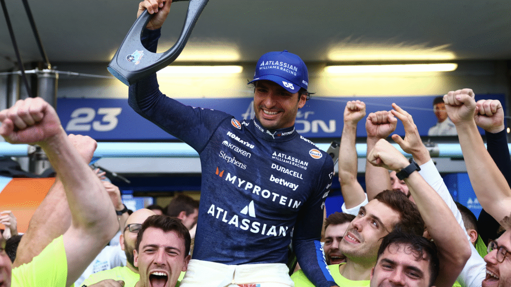 Carlos Sainz secured Williams’ first podium since 2017