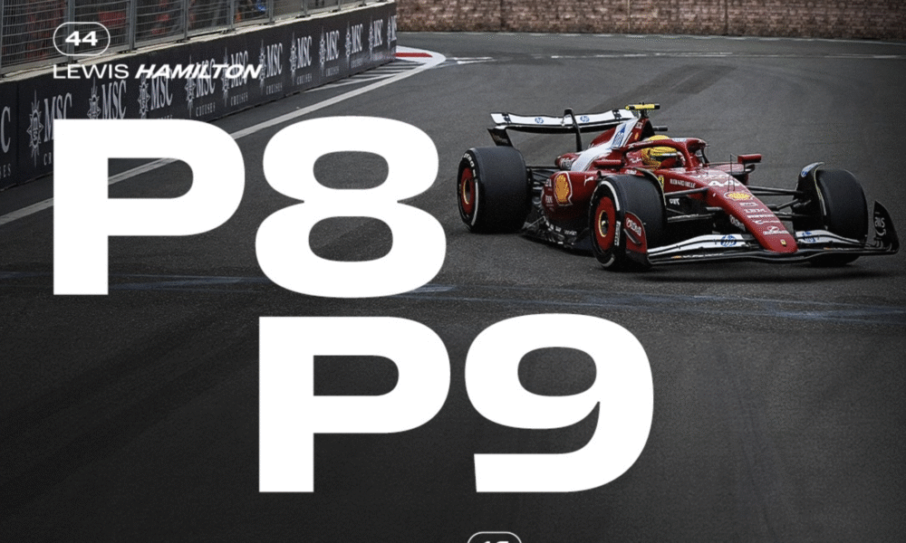 Ferrari's Lewis Hamilton and Charles Leclerc at Azerbaijan Grand Prix