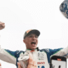 Isack Hadjar with his broken Dutch GP Trophy