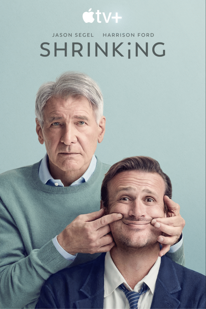 Jason Segel with Harrison Ford in Apple TV+'s Shrinking