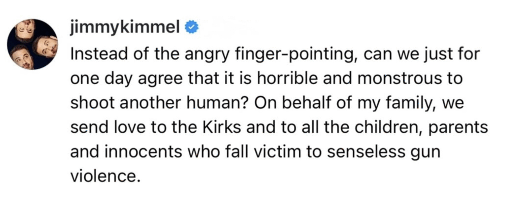 Jimmy KImmel's Social Media Post on Charlie Kirk Days Before His Show was Suspended