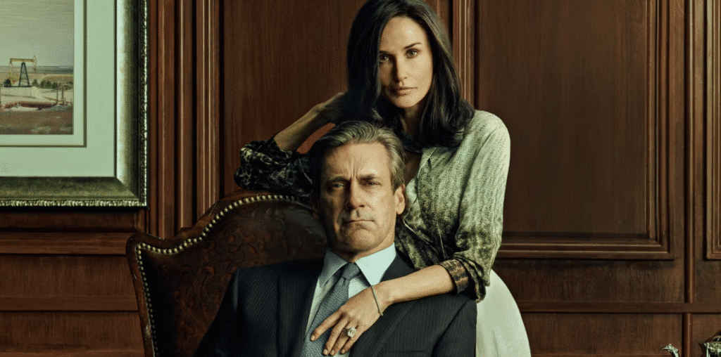 Jon Hamm and Demi Moore in Landman Season 1