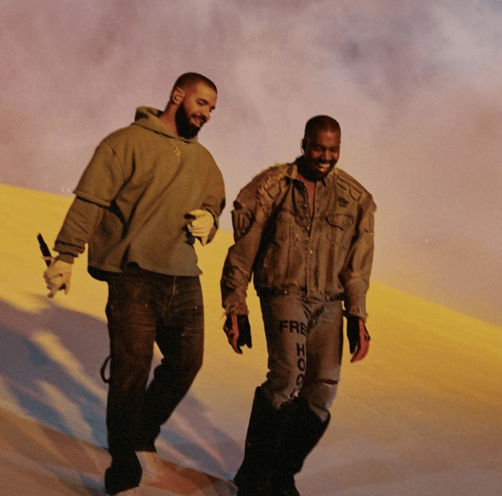 Kanye West and Drake as on stage collaborators