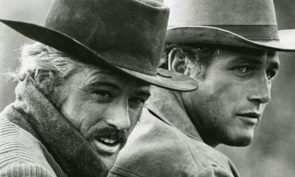 Robert Redford with Paul Newman in Butch Cassidy and the Sundance Kid (1969)
