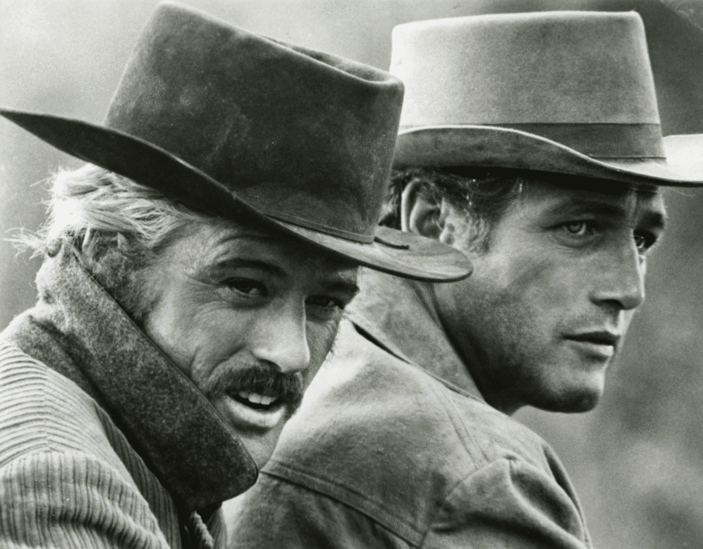Robert Redford with Paul Newman in Butch Cassidy and the Sundance Kid (1969)