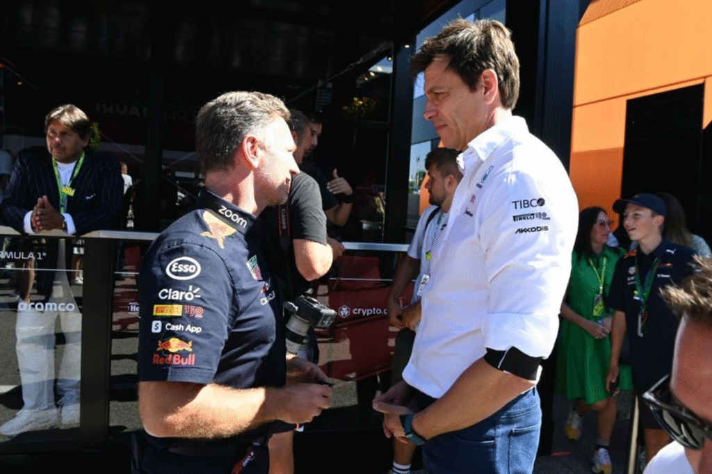 Christian Horner with Toto Wolff