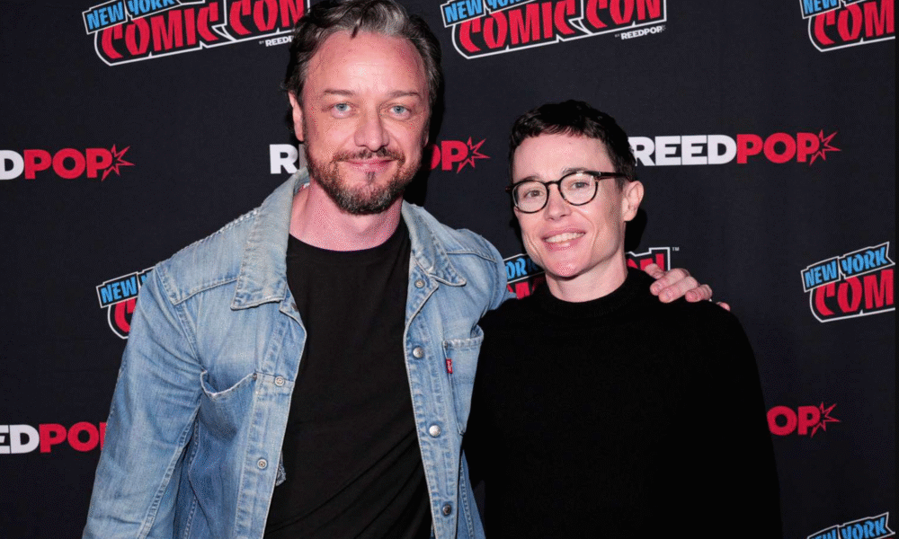 Elliot Page with James McAvoy at NY Comic Con