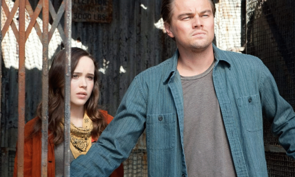 Elliot Page with Leonard DiCaprio in Christopher Nolan's Inception