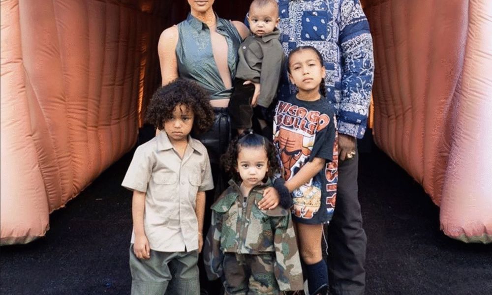 Kanye West and Ex Wife Kim Kardashian with their kids