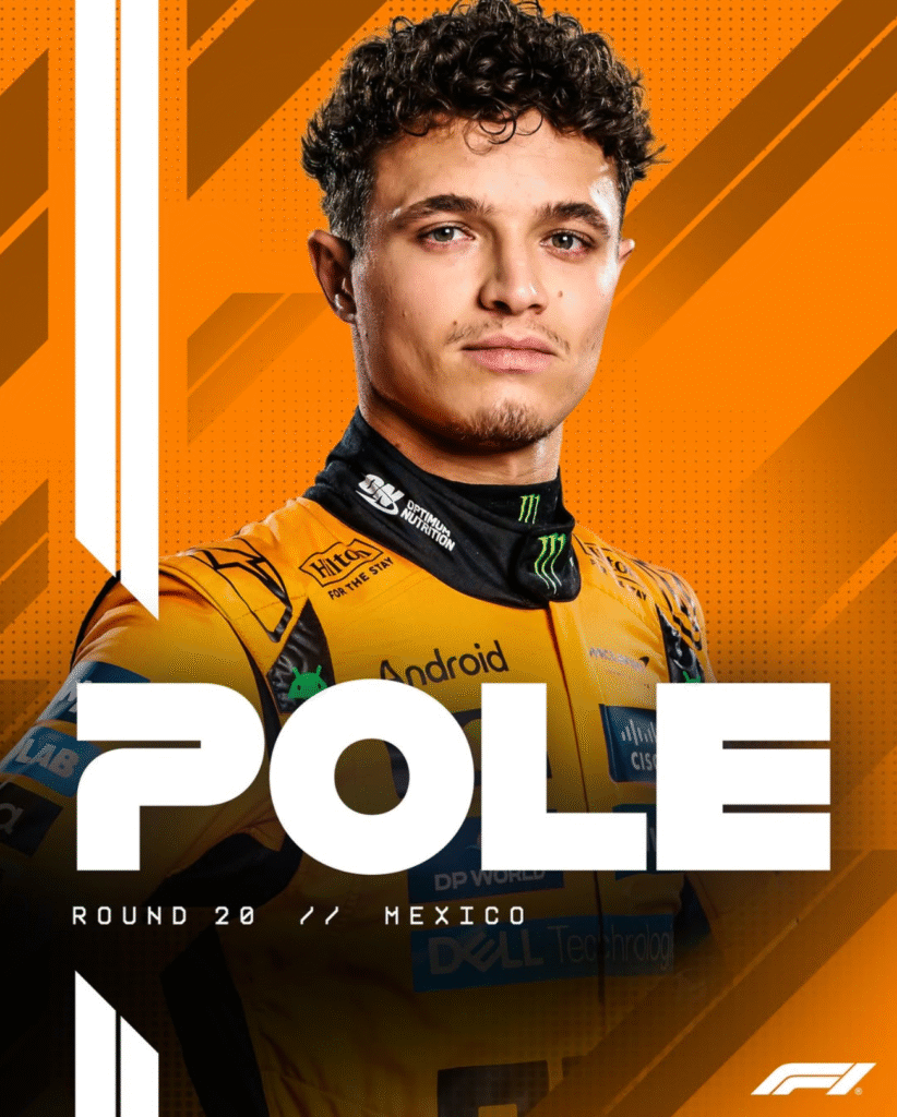 Lando Norris McLaren Pole Poition at Mexican GP