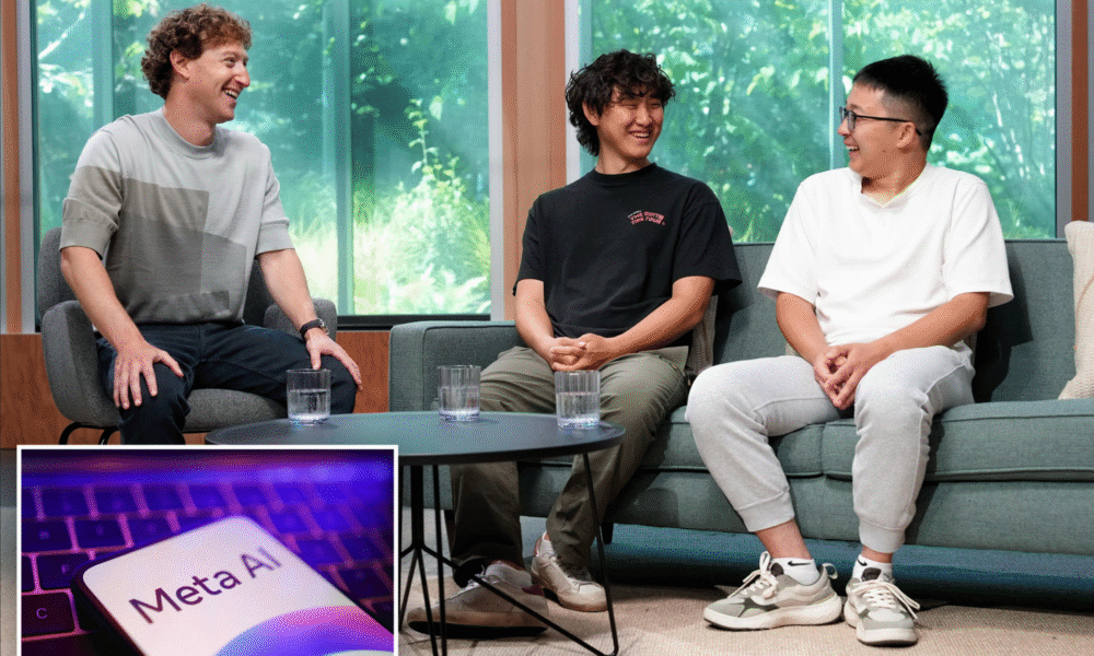 Mark Zuckerberg with Alexandr Wang Chief AI officer Meta AI