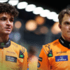 McLaren's Lando Norris and Oscar Piastri in the F! Championship Race