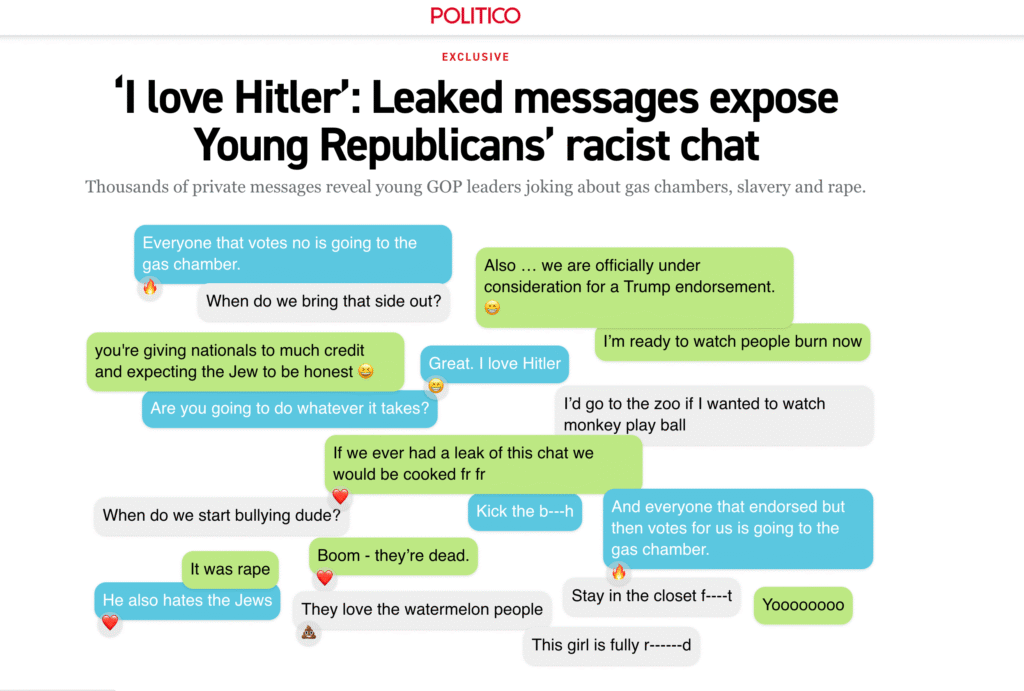 Politico Reported The Young Republican Leaked Chat