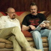 Vince Gilligan with bryan cranston on the sets of Breaking Bad