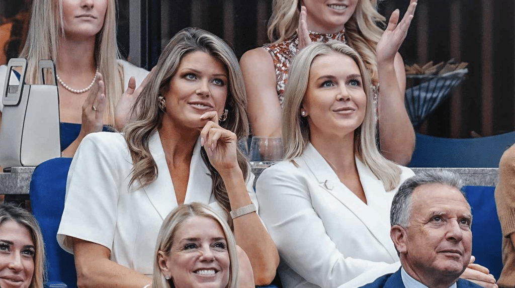 All the Presidents Men and Women Enjoying - Lindsey Halligan with karolyn levitt, steve witkoff and pam bondi