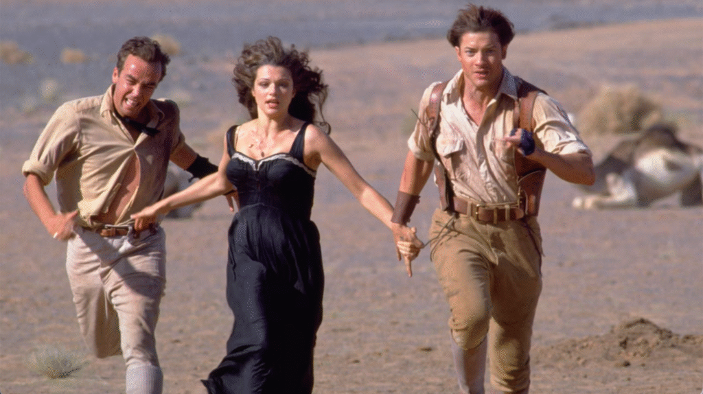 Brendan Fraser, Rachel Weisz and John Hannah in the Original Mummy