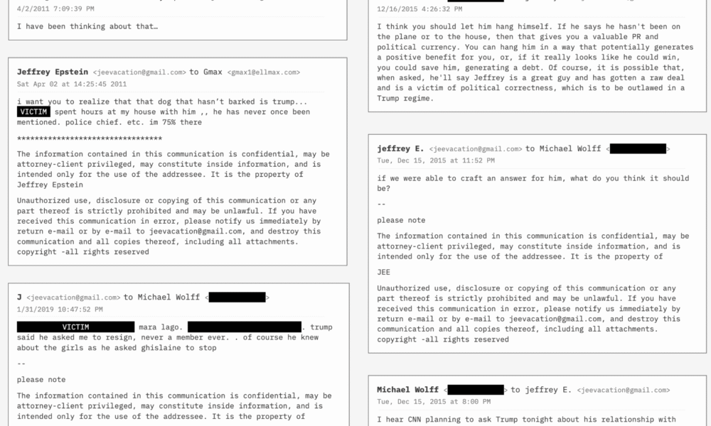 Epstein Emails on Donald Trump Out