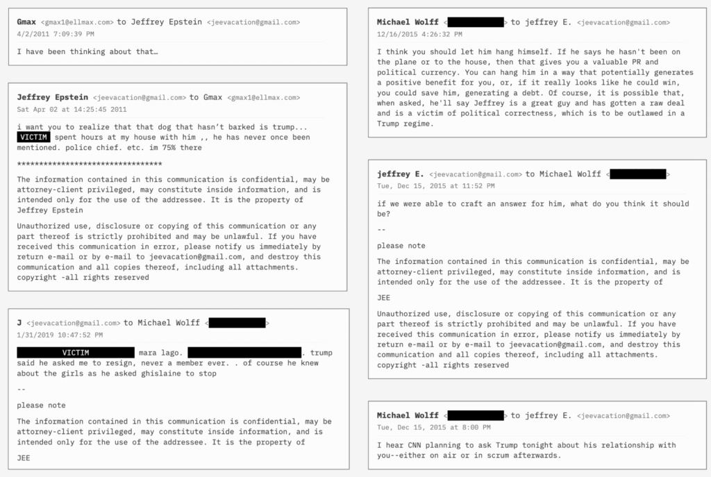 Epstein Emails on Donald Trump Out