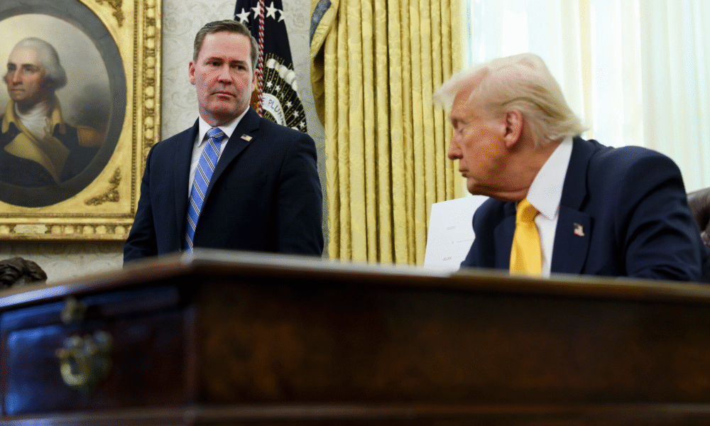 Michael Waltz with Donald Trump before he was removed as the NSA and appointed UN Ambassador