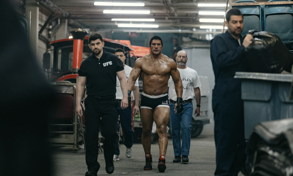 Dwayne 'The Rock' Johnson as Mark Kerr in The Smashing Machine
