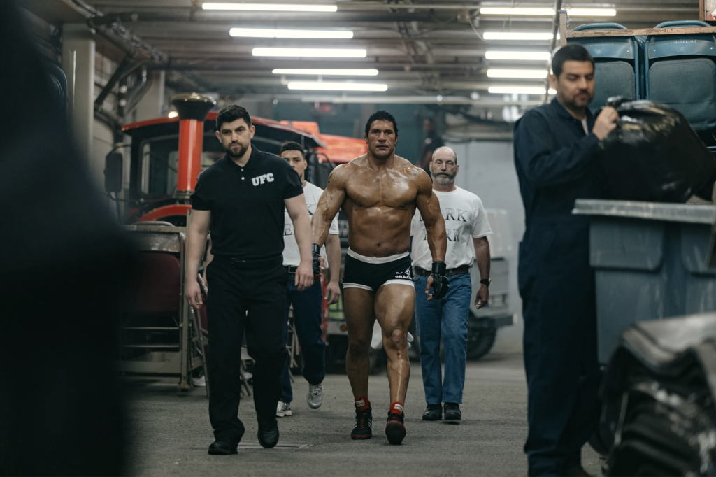Dwayne 'The Rock' Johnson as Mark Kerr in The Smashing Machine