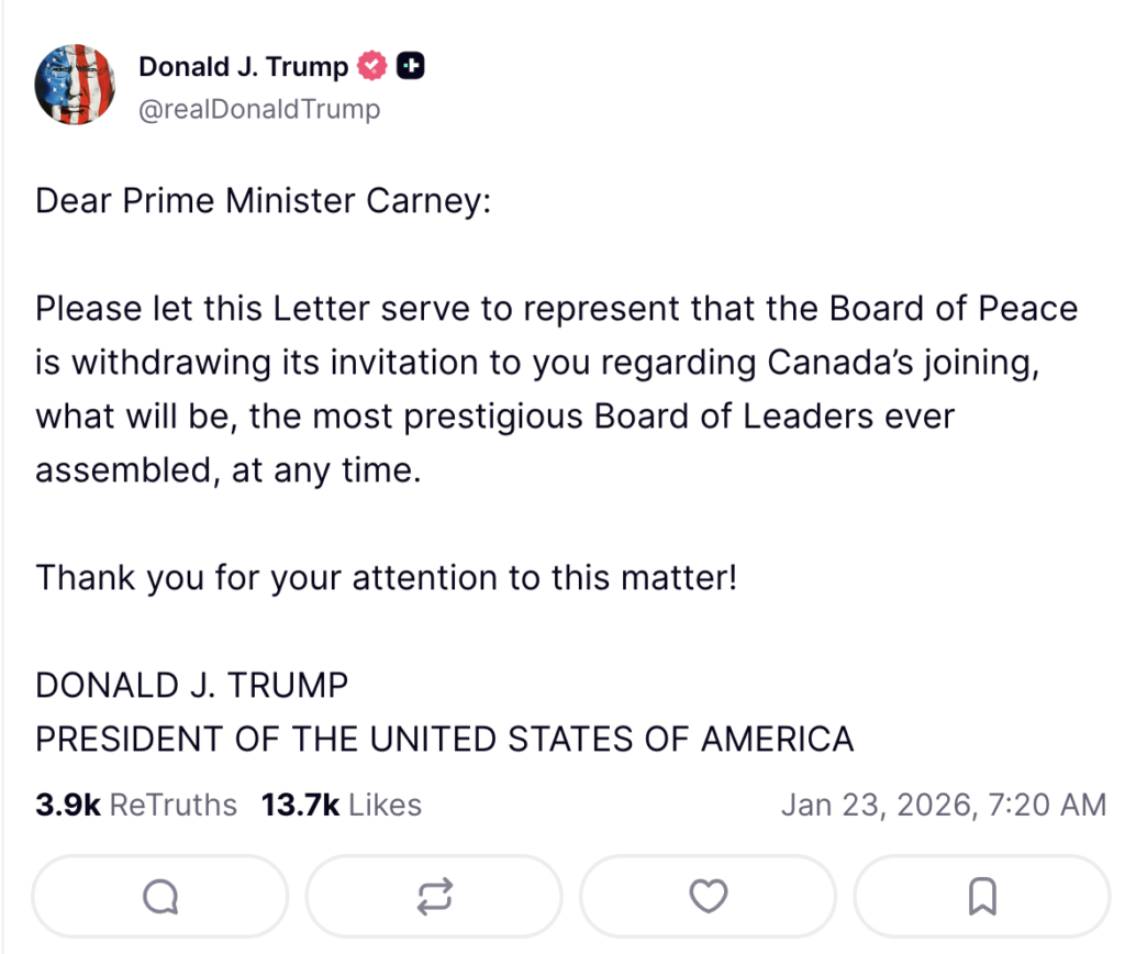 Donald Trump Truth Social Post