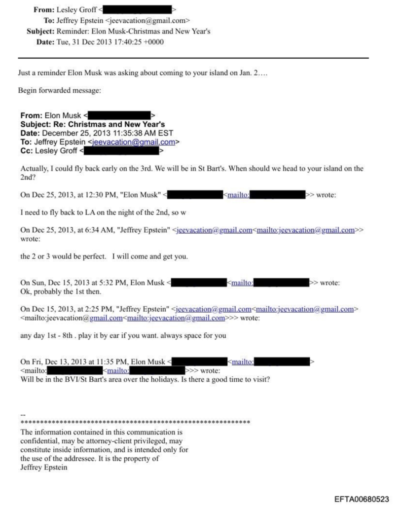 Email Exchange between Elon Musk and Jeffrey Epstein Featured in New Batch of Epstein Files