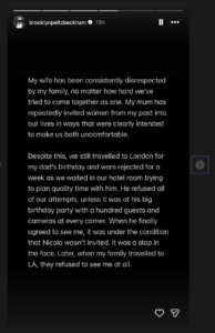 Brooklyn Beckham's Statement