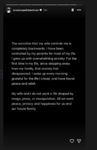 Brooklyn Beckham's Statement