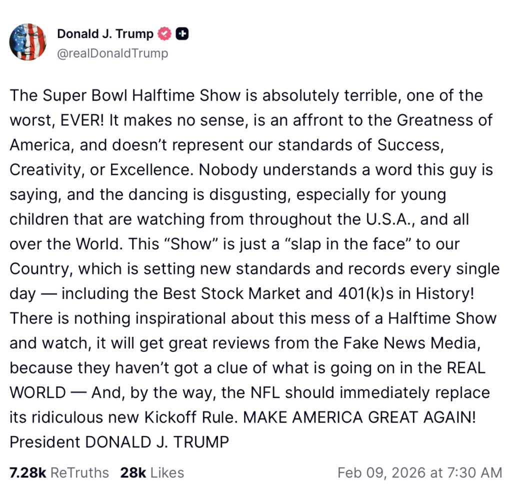 Trump on Truth Social