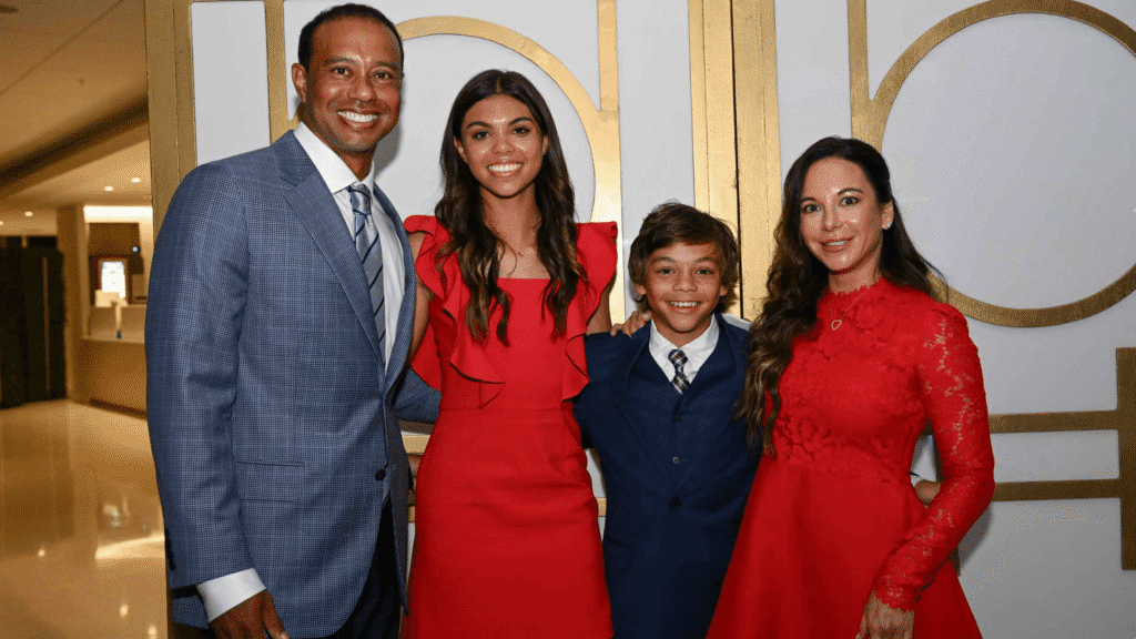 Tiger Woods with Ex-Wife and Children