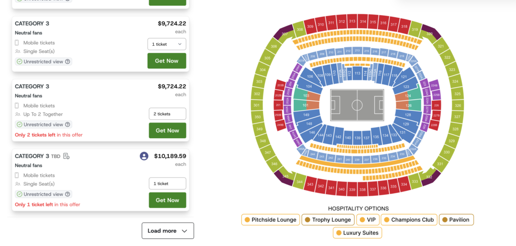 FIFA Wolrd Cup Finals Ticket Prices on https://www.livefootballtickets.com