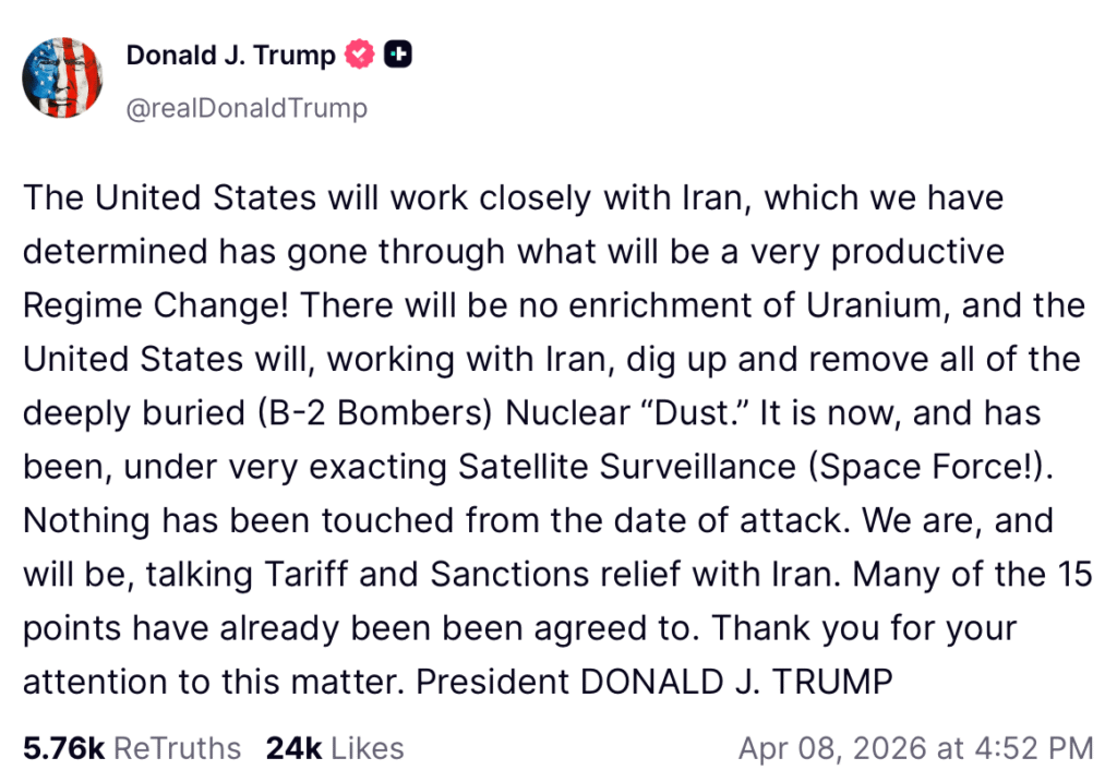 Trump on Truth Social