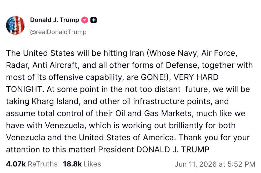 Trump Threats on His Private Social Media
