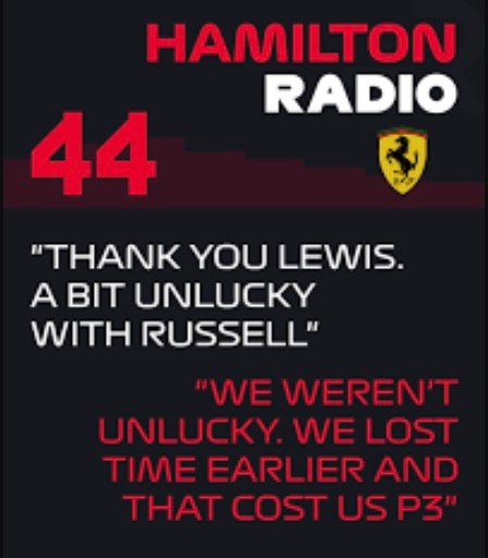 Lewis Hamilton Radio Message - Dutch GP